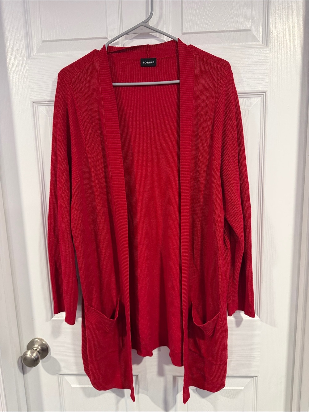 torrid Bright Red Open-Front Pocket Cardigan